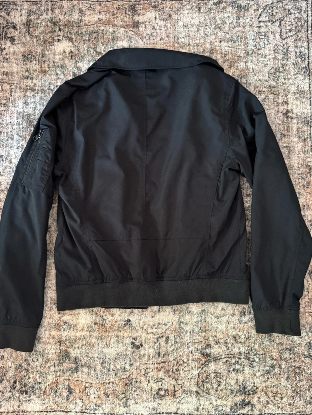 Banana Republic Black Men's Bomber Jacket with Zip Chest Pocket